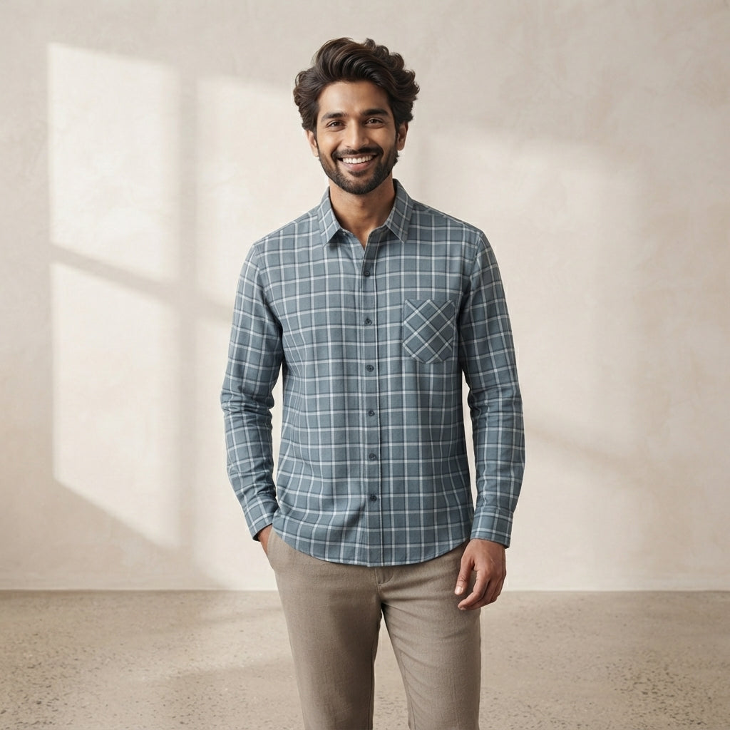 Men's Premium Checked Shirt | Stylish, Comfortable & Perfect for Everyday Wear