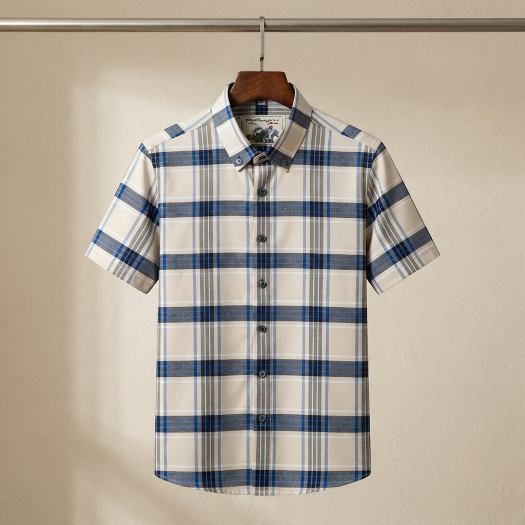 Men's Checked Half Sleeve Shirt - Multicolor | HSS-10