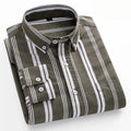 Vintage Cotton Men's Shirt Striped Loose Korean Style Coat Lazy Breathable Shirt Men